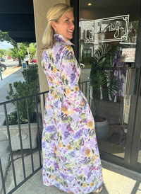 Tafetta Maxi Shirt Dress