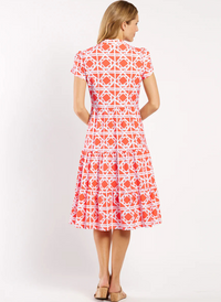 Libby Midi Dress- Bamboo Rattan Coral
