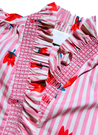 Stripe Poppy Smocked Top