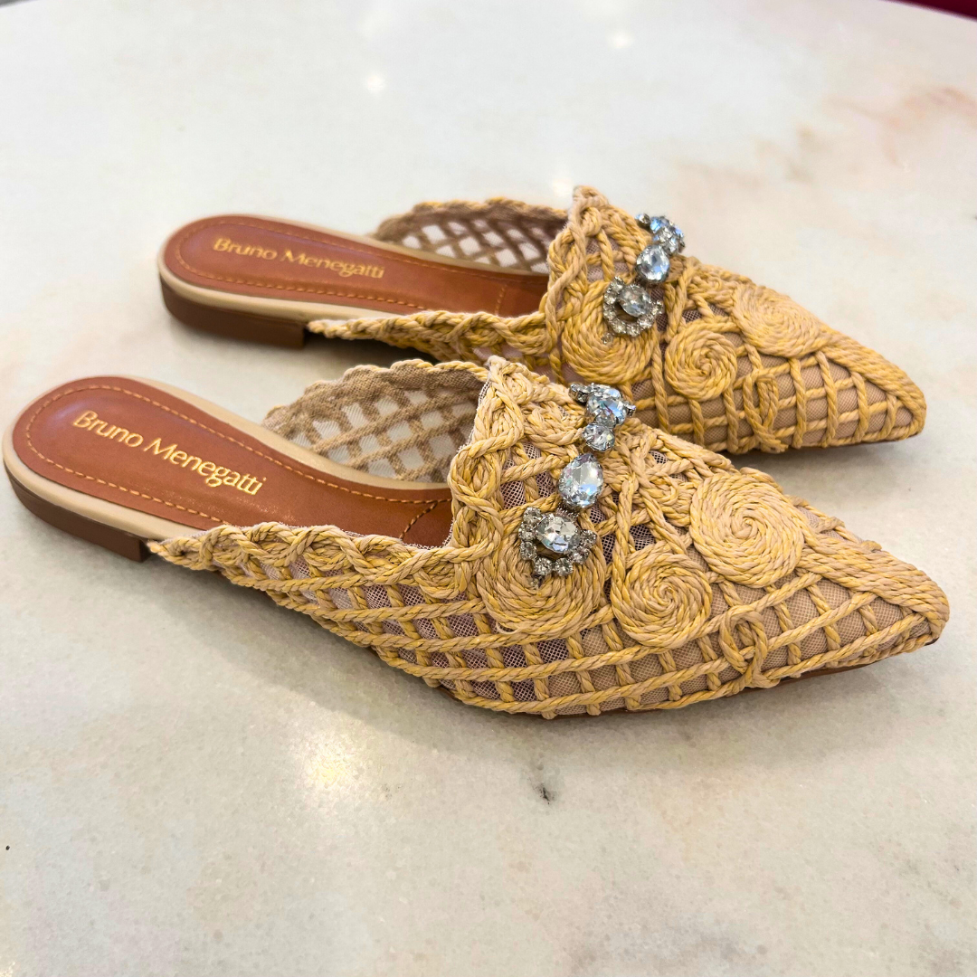 Athina Crochet Mule - Natural
