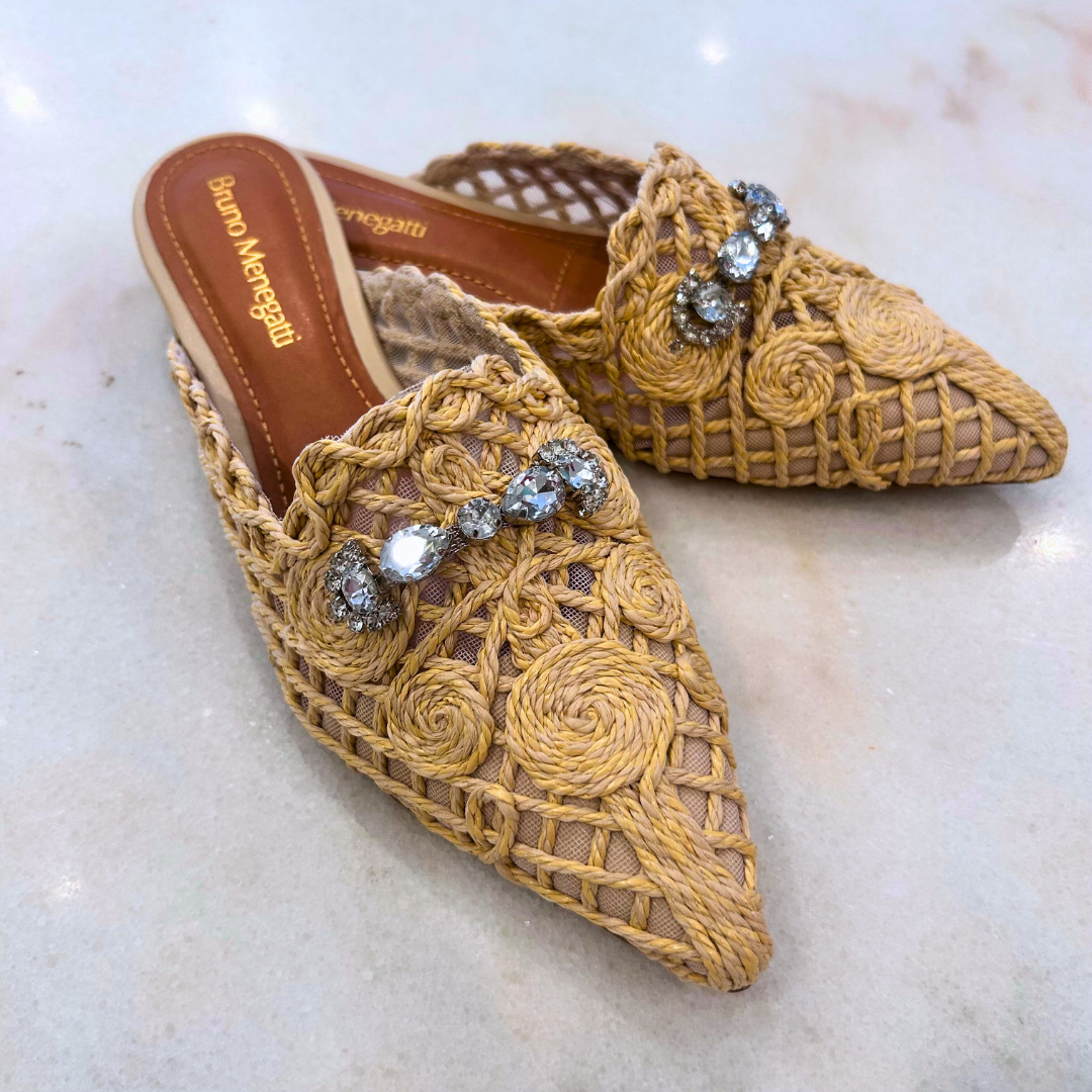 Athina Crochet Mule - Natural