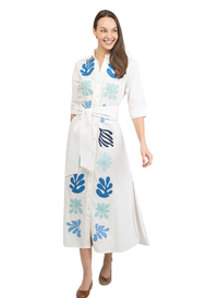 Eloise Dress- Large Leaf Patchwork