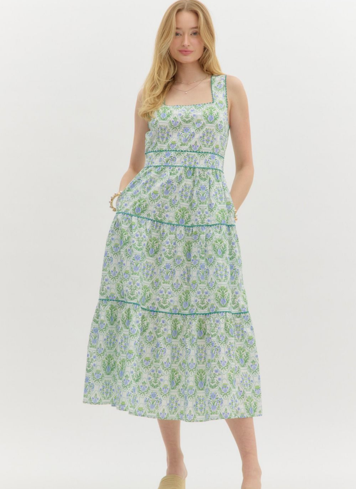Midnight Garden Midi Dress