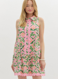 Blooms & Buttons Mini Dress