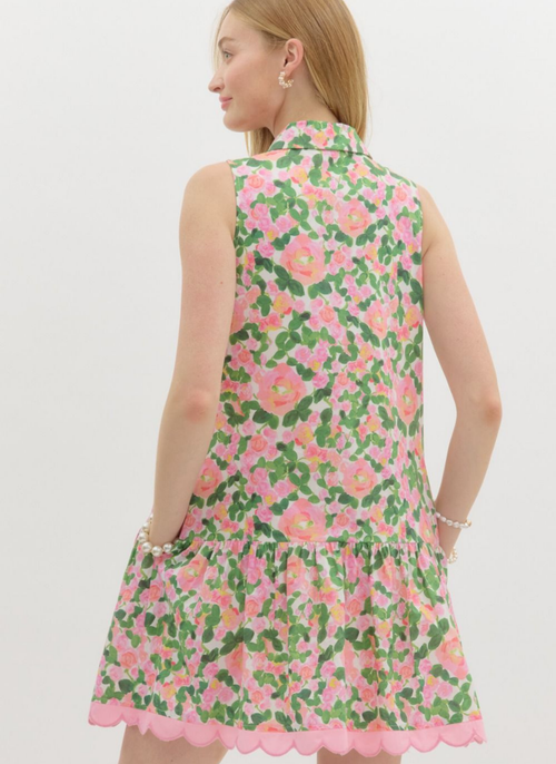 Blooms & Buttons Mini Dress