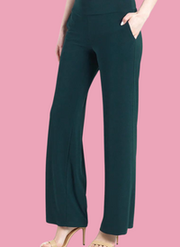 Wide Leg Pocket Pant- Hunter Green