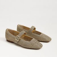 Michaela Knit Mary Jane Flat - Amber Gold