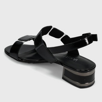 Hatty Heeled Sandal - Black Naplak
