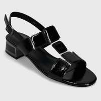 Hatty Heeled Sandal - Black Naplak