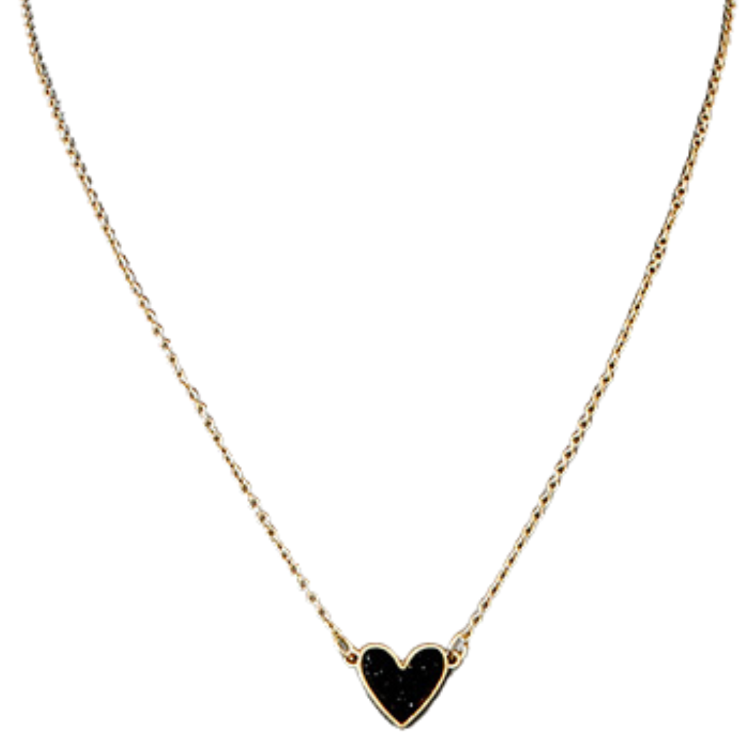 Tween Druzy Heart Necklace